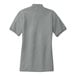 A Port Authority cool gray silk touch polo shirt for women.