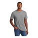 A man wearing a District unisex gray short sleeve t-shirt.