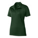 A Sport-Tek forest green short sleeve polo shirt for women with a collar.