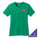A medium Kelly green Port & Company short sleeve t-shirt with a logo on it.