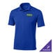 A Sport-Tek True Royal blue unisex polo shirt with a logo on it.