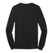 The back of a Port & Company black long sleeve t-shirt.