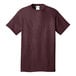 A maroon Port & Company short sleeve t-shirt.
