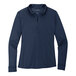 A Port Authority women's navy long sleeve polo shirt.