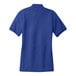 A medium royal blue Port Authority ladies' polo shirt.