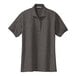A Port Authority charcoal heather gray polo shirt.