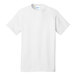 A white Port & Company short sleeve T-shirt with a blue logo.