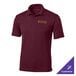 A medium maroon Sport-Tek polo shirt with a logo on it.