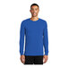 A man wearing a Nike Rush blue long sleeve shirt.
