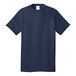 A large navy Port & Company short sleeve t-shirt.