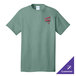 A Port & Company Laurel Green T-shirt with a logo on it.