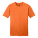 An orange District T-shirt with a black collar.