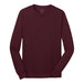 A medium unisex Port & Company long sleeve maroon T-shirt.