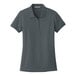 A Port Authority women's graphite short sleeve polo shirt.