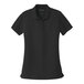 A Port Authority women's black short sleeve polo shirt.