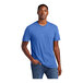 A man wearing a District Heathered Royal short sleeve t-shirt.