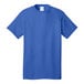 A Port & Company royal blue short sleeve t-shirt.