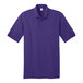 A Port & Company purple jersey knit polo shirt.