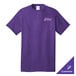 A purple Port & Company t-shirt with a white logo.