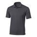 A Sport-Tek unisex iron gray short sleeve polo shirt with a collar.