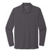 A graphite Port Authority long sleeve polo shirt.