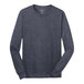 A Port & Company unisex heather navy long sleeve shirt.