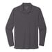 A Port Authority graphite long sleeve polo shirt.