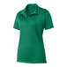 A Sport-Tek women's Kelly green short sleeve polo shirt with a collar.