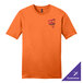 An extra small orange District t-shirt with a logo on it.