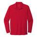 A rich red Port Authority long sleeve polo shirt.