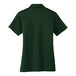 A back view of a dark green Port Authority women's short sleeve polo shirt.