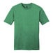 A District unisex heathered kelly green t-shirt with a black collar.