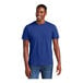 A man wearing a District® deep royal blue short sleeve t-shirt.