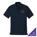 A river blue Port Authority polo shirt with a navy and green logo.