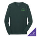 A Port & Company dark green long sleeve T-shirt.