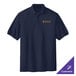 A navy Port Authority polo shirt with a gold embroidered logo.
