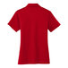 A red Port Authority women's short sleeve polo shirt.