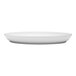 A Libbey white porcelain deep coupe plate with a rim on a white background.