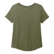 The back of a women's olive green AllMade t-shirt.