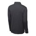 A back view of a men's iron gray long sleeve polo shirt.