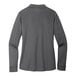 A steel gray long sleeve Port Authority polo shirt.