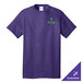 A purple Port & Company t-shirt with a logo on it.