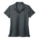 A grey Nike polo shirt with a black Nike swoosh.