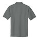 A small cool gray Port Authority silk touch polo shirt.