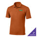 A Texas orange Sport-Tek polo shirt with a custom logo.