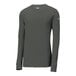 A long sleeved anthracite Nike Dri-FIT shirt with a white swoosh on the front.