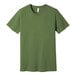 A Bella + Canvas unisex heather green customizable t-shirt.
