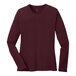 A maroon Port & Company long sleeve t-shirt.