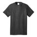 A black Port & Company T-shirt with a white label.