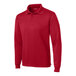 A Sport-Tek deep red long sleeve polo shirt with a collar.